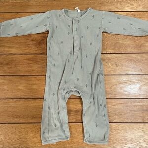 Quincy Mae Long Sleeve Romper Green Trees
